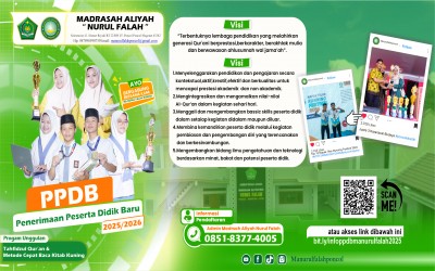 INFORMASI PENERIMAAN PESERTA DIDIK BARU MA NURUL FALAH TAHUN PONCOL MAGETAN PELAJARAN 2025/2026 M